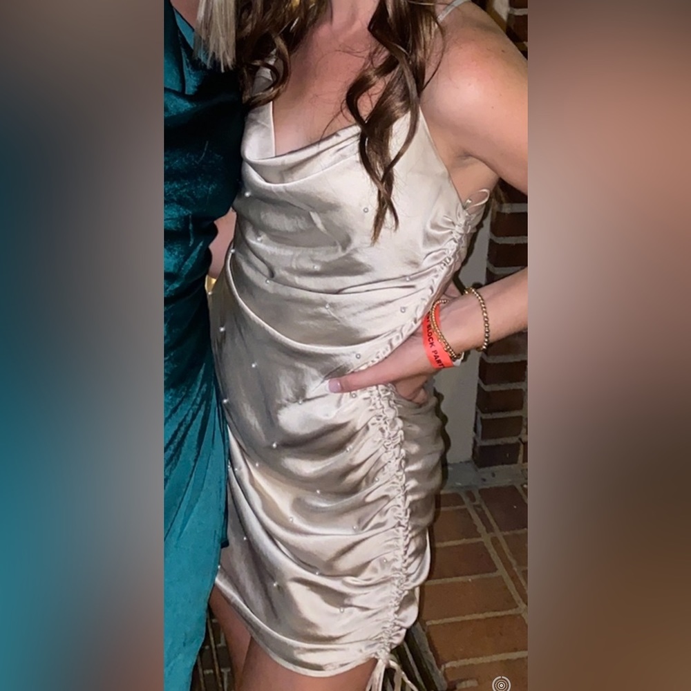 Women’s champagne colored mini dress